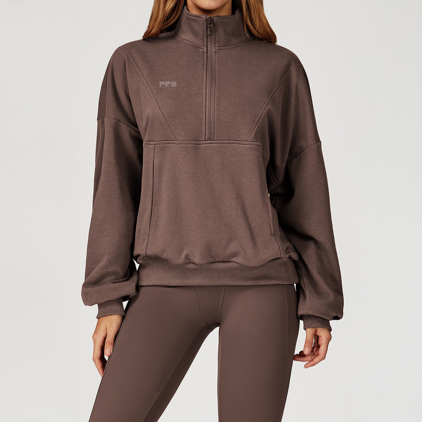 Cozy Mocha Half Zip Sweatshirt – PFS