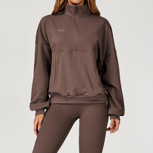 Cozy Mocha Half Zip Sweatshirt – PFS